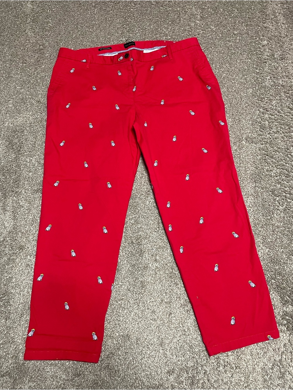 Talbots Relaxed Chino Frenchie Print Pants Women’s Size 18W